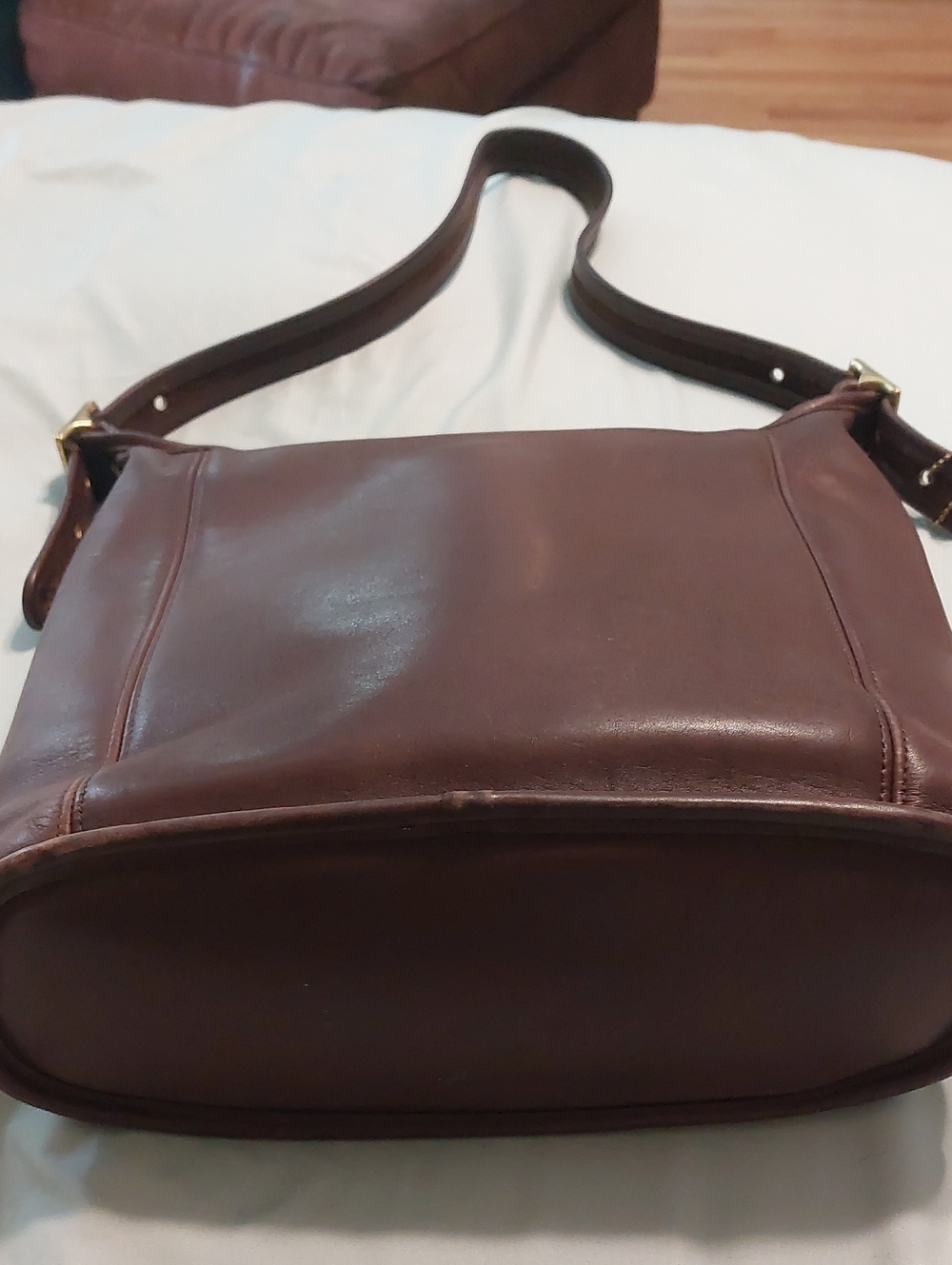 Coach Dark Brown Leather Bucket Crossbody Bag 9060 - Picture 3 of 11